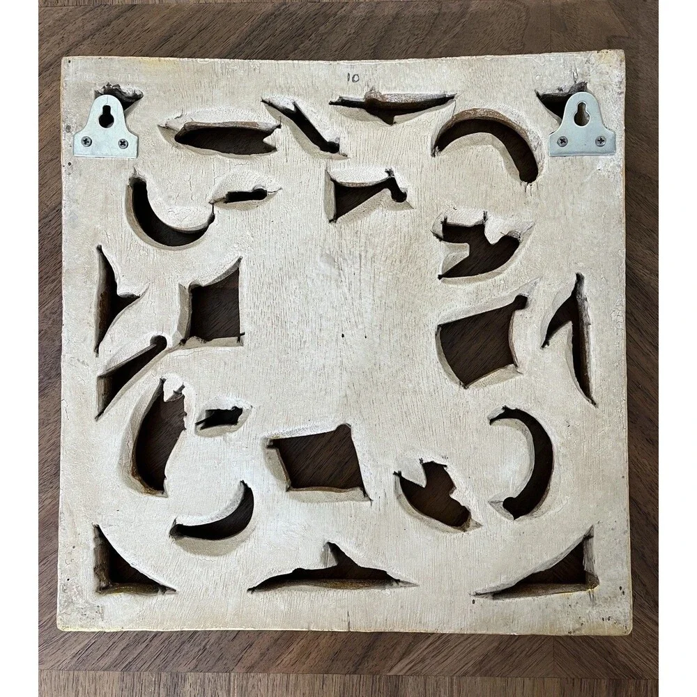 Hand-Carved Floral Scroll Hollywood Regency Gold Wood Wall Gallery Decor